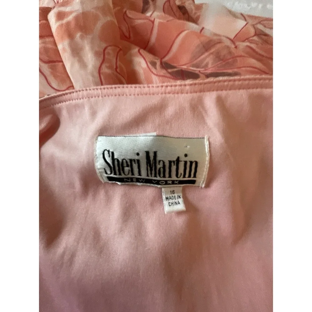 Sheri Martin Womens 18‎ Skirt Peach Handkerchief Hem Floral Elegant Lined